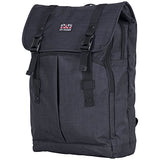 Ben Sherman Heathered Polyester Dual Compartment Flapover 15” Computer Travel Backpack, Navy, One