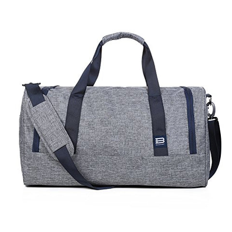 BAGSMART Travel Duffel Bag Large Weekender Bag Carry-on Luggage with Shoe Bag 40L, Grey