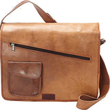 Sharo Leather Bags Computer Messenger Bag (Brown)