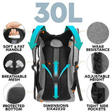 Portfella Backpack Heavy Duty 30L Dry Bag - Outdoor Hiking Travel Backpack Waterproof Rolltop -