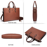 BOSTANTEN Leather Briefcase Shoulder Laptop Business Slim Bag for Men & Women