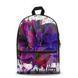 Bigcardesigns Women Floral Canvas Bookbag Backpack