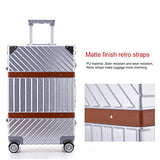 Unitravel Aluminum Frame Hardside Luggage Vintage Travel Suitcase Spinner Wheels TSA