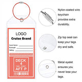 Cruise Tags Wide Luggage Tags Etag Holders Zip Seal & Steel Loops (6 tags)