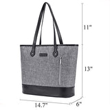 Utotebag Women 15.6 Inch Laptop Tote Bag Notebook Shoulder Bag Lightweight Multi-Pocket Nylon
