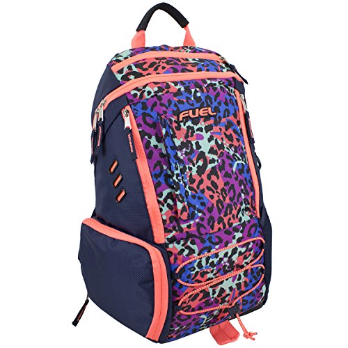 Fuel Ultimate Extreme Bungee Backpack with Multiple Compartments (Coral Sizzle/Tie Dye Cheetah)