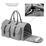 Amzbag Expandable Travel Duffel Bag XXL Capacity Weekender Bag With Leather Handle Suit Carry On