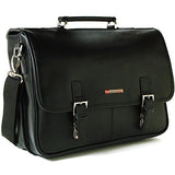Alpine Swiss Leather Briefcase Laptop Case Messenger Bag1 Year Mfgs Warranty