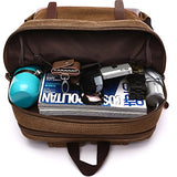 Aidonger Vintage Canvas Laptop Backpack School Backpack (Khaki)