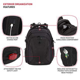 SwissGear 5358 ScanSmart Laptop Backpack, Fits 15 Inch Laptop, USB Charging Port (Black Stealth)