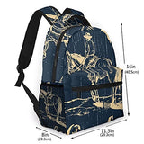 Casual Backpack,Hand Drawn Of Cowboy Riding Horse On A W,Business Daypack Schoolbag For Men Women Teen