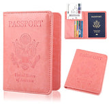 Gdtk Leather Passport Holder Cover Rfid Blocking Travel Wallet (Pink)