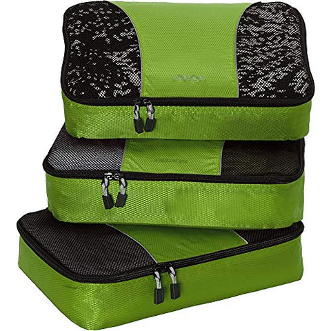 eBags Medium Packing Cubes for Travel - 3pc Set - (Grasshopper)