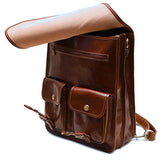 Floto Poste Backpack/Crossbody in Brown Full Grain Calfskin Leather