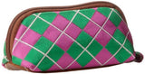 Sydney Love Argyle Golf Ball Holder Cosmetic Case,Pink/Green,One Size