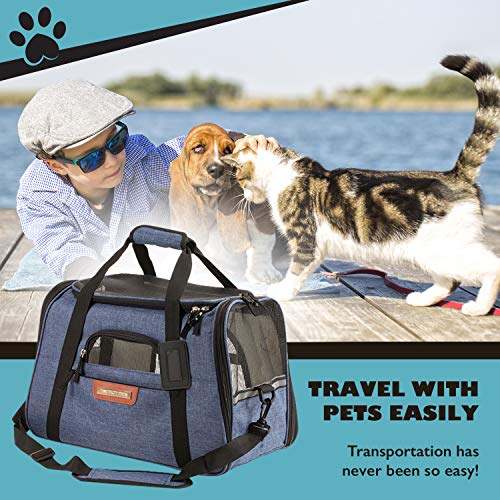 PAWFECT PETS Premium Soft-Sided Airline-Approved Dog & Cat Carrier Bag,  Khaki 
