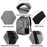 Travel Laptop Backpack,TSA Large Travel Backpack for Women Men, 17 Inch Business Flight Approved Carry On Backpack with USB Charger Port and Luggage Sleeve, MATEIN Durable College School Bookbag,Grey