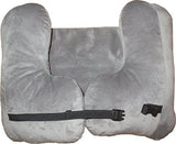 NEW!! SkySiesta SNUG Travel Pillow- Two L-Shaped, Fiber Filled Head Supports, Bag, Eye Mask