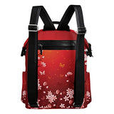 Colourlife Sakura Evening Butterflies Stylish Casual Shoulder Backpacks Laptop School Bags Travel