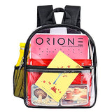 Clear Backpack Mini Stadium Approved, Cute Soft Shoulder Strap Waterproof lightweight Transparent See Through Backpack Small for Work, Travel, Concert, Beach & Sport Events(Black)