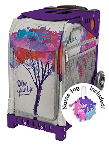 Zuca "Color Your Life" Sport Insert Bag With Matching Name Tag - Choose Your Frame Color (Purple)