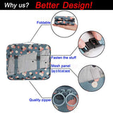 Allfourior Travel Packing Cubes -5 Set Compression Package Luggage Organizers