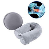 Cotton Li SA Neck Pillow for Travel Home, Portable Head Cervical Support Rest Cussion Twist Adjustable Bendable Memory Foam Roll Pillow for Flight/Road Trips, Office Nap, Camping - Grey