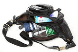 Polare Men'S Natural Leather Fanny Pack Waist Bag Black Large