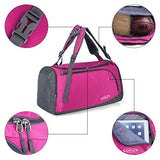G4Free Lightweight Sports Gym Bag Travel Duffle Backpack with Shoes Compartment (Pink)
