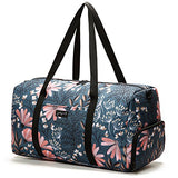Jadyn B 22" Women'S Weekender Duffel Bag With Shoe Pocket, Navy Floral