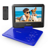 Portable DVD Player 11.5" with 5 Hours Rechargeable Battery by SPACEKEY, 9" Swivel Screen, Support USB/SD Slot and 1.8M Car Charger, Support Memory and Region Free (Blue)