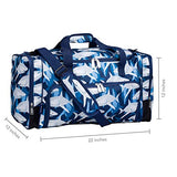 Wildkin Kids Weekender Duffel Bag for Boys and Girls, Carry-On Size and Perfect for Weekend or Overnight Travel, 600-Denier Polyester Fabric Duffel Bags Measures 22 x 12 x 12 Inches (Sharks)