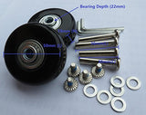 E&L 70 X 24(mm), 1 Set of Luggage Suitcase Replacement Wheels with ABEC 608zz Bearings, Packaged with Our own Designed Bag @ Eric & Leon Logo (70 X 24(mm))