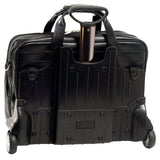 McKleinUSA Ohare 86535 Black Leather Fly-Through Checkpoint-Friendly 17 Detachable Wheeled Laptop Case
