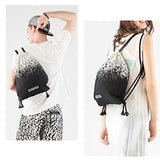 Samgoo Unisex Drawstring Backpack Bag Lightweight Sackpack Gym Sack Sport Bags With Pu Inside