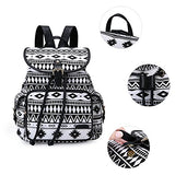 ECOSUSI Backpack Cute School College Casual Daypack Canvas Bookbag for Teens Girls, Black