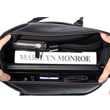 Banuce Men Black Genuine Leather Briefcase Business Travel Tote Shoulder Messenger Bag