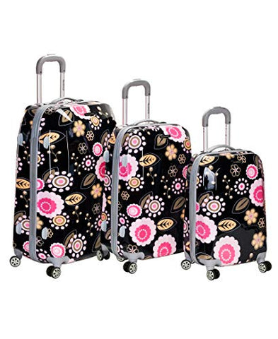 Rockland Luggage Vision Polycarbonate 3 Piece Luggage Set, Pucci, One Size
