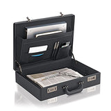 Solo Grand Central Attaché, Hard-Sided With Combination Locks, Black