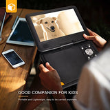 APEMAN 9.5'' Portable DVD Player with Swivel Screen Remote Controller Support SD Card USB DVD AV in/Out Earphone Speaker 5 Hours Built in Rechargeable Battery for TV Kids Car Travel Companion