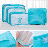 6pcs/set Packing Cube Double Zipper Waterproof Bag Luggage Clothes Sorting Pouch Portable Organizer,wine red