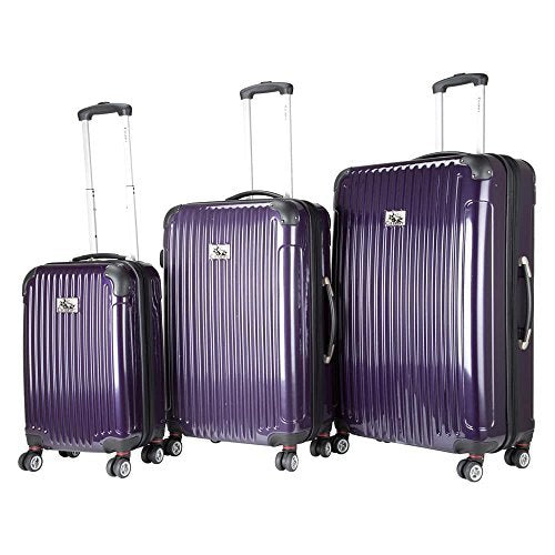 Chariot Paola 3-Piece Hardside Expandable Lightweight Spinner, Purple