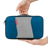 Travel Packing Cubes, Luggage Organizers L+M+2Slim+Laundry Bag Deep blue
