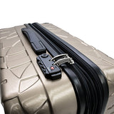 Chariot Crystal 3-Piece Expandable Lightweight Spinner Luggage Set - Champagne