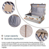 Unitravel Hardside Travel Luggage Vintage Floral Suitcase Stripe Spinner Wheels