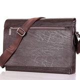 Men Laptop Computer Messenger Bag， Soft Leather Briefcase Shoulder Crossbody Bag