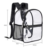Clear Backpack Mini Stadium Approved, Cute Soft Shoulder Strap Waterproof lightweight Transparent See Through Backpack Small for Work, Travel, Concert, Beach & Sport Events(Black)