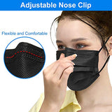 Black Disposable Face Masks, Face Mask of 50 Pack Disposable Mask
