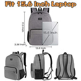 Matein School Backpack, Reversible Double Sided Bookbag for College Student Boys and Girls Classic Casual Daypack for Travel Water Resistant Slim Basic Backpack Unisex Gifts for Men, Women, Grey&Black