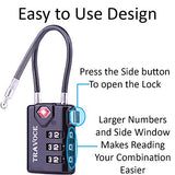 TSA Approved Luggage Locks, Travel Locks Which Also Work Great as Gym Locks, Toolbox Lock, Backpack and more,Black 2 Pack